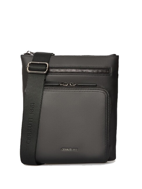 CERRUTI RORY Bolso de piel lisa negro - Bandoleras Hombre