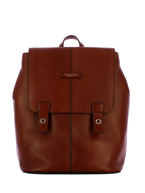 THE BRIDGE BIAGIO  Mochila para PC de 13", en cuero marrón 14/rutenio paladio - Mochilas para portátil