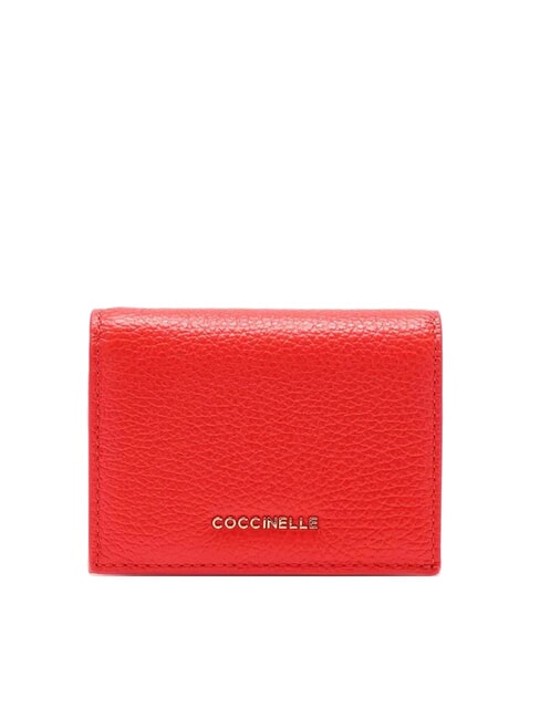 COCCINELLE METALLIC SOFT Cartera pequeña de piel gazpacho - Carteras Mujer