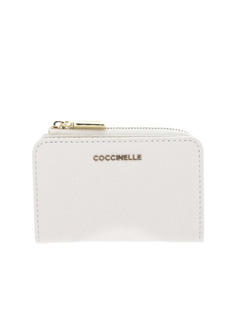 COCCINELLE METALLIC SOFT Tarjetero de piel blanco - Carteras Mujer