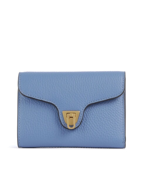 COCCINELLE BEAT SOFT Cartera mediana de piel martillada azul - Carteras Mujer