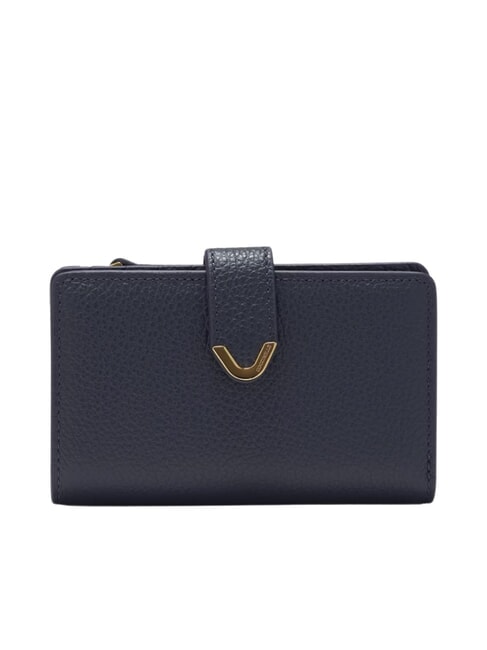 COCCINELLE DEW Cartera mediana de piel martillada azul medianoche - Carteras Mujer