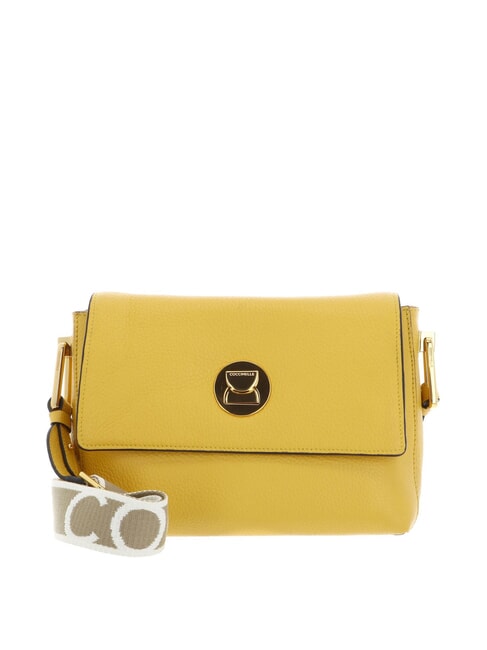 COCCINELLE LIYA SIGNATURE Bolso de hombro de piel martillada soleado - Bolsos Mujer