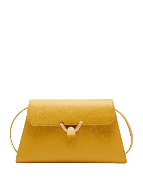 COCCINELLE DEW Bolso de hombro mediano en piel martillada soleado - Bolsos Mujer