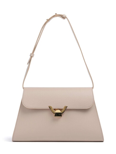 COCCINELLE DEW Bolso de hombro mediano en piel martillada rosetas - Bolsos Mujer