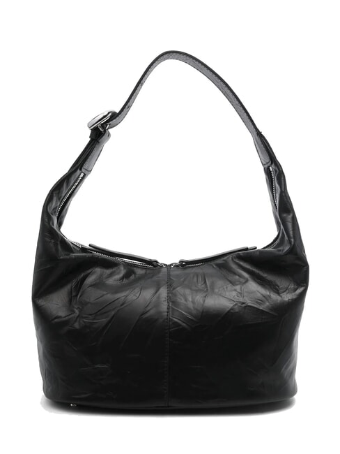 COCCINELLE FERNANDA WRINK Bolso de hombro tipo hobo de piel negro - Bolsos Mujer