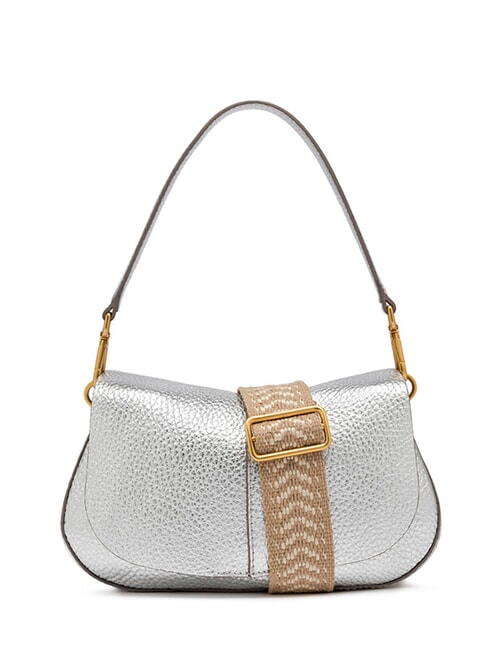 GIANNI CHIARINI HELENA ROUND Bolso de piel con doble bandolera. plata - Bolsos Mujer