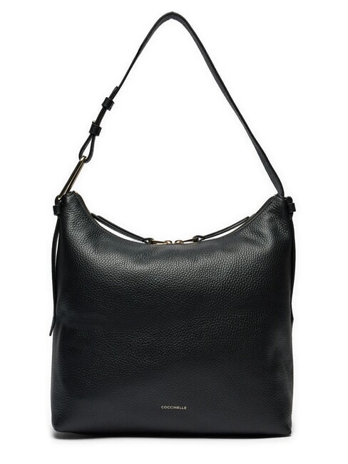 COCCINELLE MALORY Bolso de hombro de piel martillada negro - Bolsos Mujer