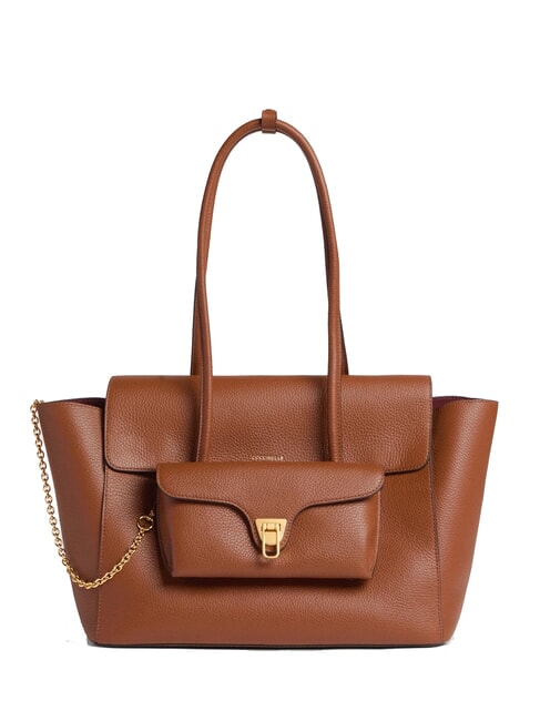 COCCINELLE DOUBLE BEAT Bolso de hombro coñac - Bolsos Mujer