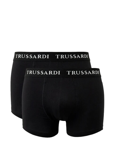 TRUSSARDI BRANDED ELASTIC Dos pares de bóxers negro - Calzoncillos de hombre