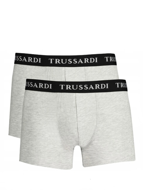 TRUSSARDI BRANDED ELASTIC Dos pares de bóxers gris jaspeado - Calzoncillos de hombre