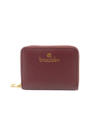 BRACCIALINI BASIC Cartera pequeña de cuero con cremallera borgoña - Carteras Mujer - 1