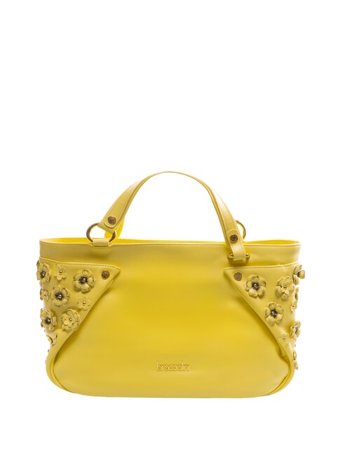 BRACCIALINI SOFIA Bolso de piel con pequeñas flores amarillo - Bolsos Mujer