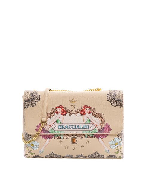 BRACCIALINI BRITNEY Bolso de hombro con solapa beige - Bolsos Mujer