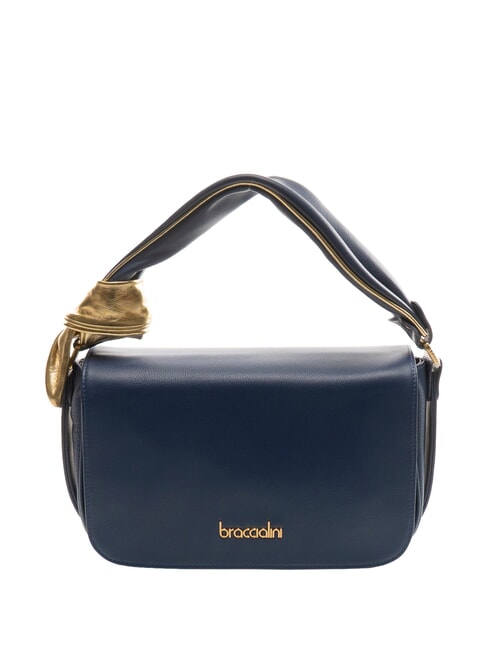 BRACCIALINI GRETA Bolso de piel con bandolera azul - Bolsos Mujer