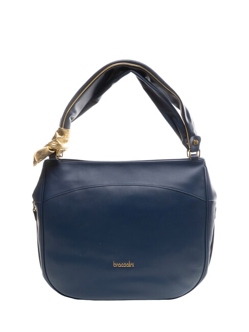 BRACCIALINI GRETA Bolso de hombro de piel azul - Bolsos Mujer