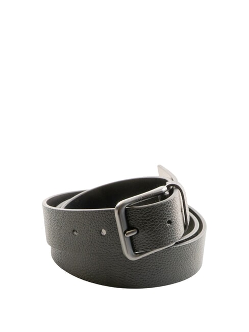 CALVIN KLEIN CASUAL PIN BUCKLE Cinturón de cuero negro / gris plomo mate - Cinturones