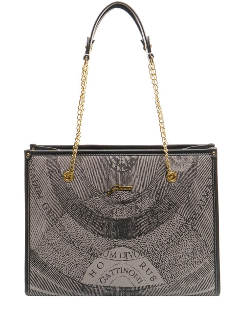 GATTINONI PLANETARIUM Bolso de hombro con asa de cadena monocromático gris claro/negro - Bolsos Mujer