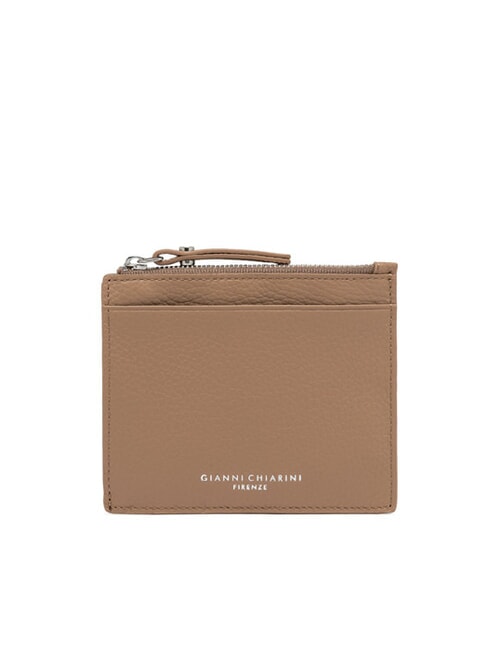 GIANNI CHIARINI GRAIN Cartera plana de piel con cremallera arcilla - Carteras Mujer