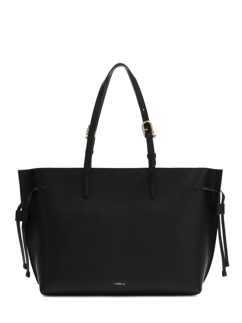 FURLA AVA Bolsa de compras grande de cuero negro+negro int - Bolsos Mujer