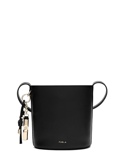 FURLA ROXIE Bolso bandolera tipo cubo de piel Ares negro - Bolsos Mujer