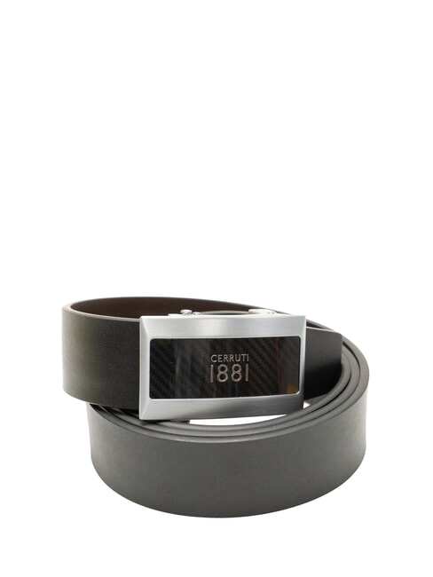 CERRUTI 1881 Cinturón de cuero de doble cara negro/marrón oscuro - Cinturones