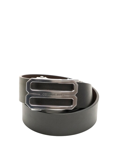 CERRUTI DOUBLEFACE Cinturón de cuero reversible negro/marrón oscuro - Cinturones