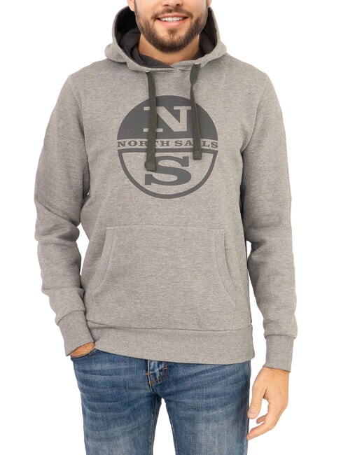 NORTH SAILS LOGO Sudadera con capucha y bolsillo mezcla gris medio - Sudaderas