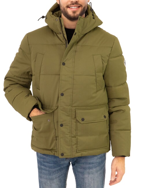 NORTH SAILS PADDED Chaqueta de plumas con capucha de longitud media verde hiedra - Chaquetas de plumas para hombre