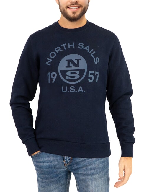 NORTH SAILS LOGO Sudadera de cuello redondo con estampado maxi Azul marino - Sudaderas