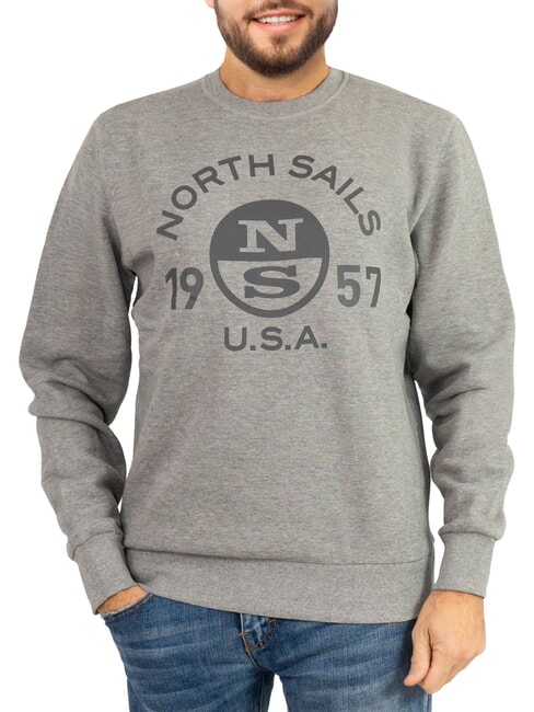 NORTH SAILS LOGO Sudadera de cuello redondo con estampado maxi mezcla gris medio - Sudaderas