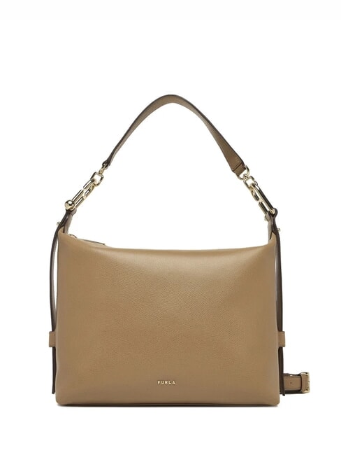 FURLA TONIE Bolso bandolera de piel con correa para el hombro caramelo - Bolsos Mujer