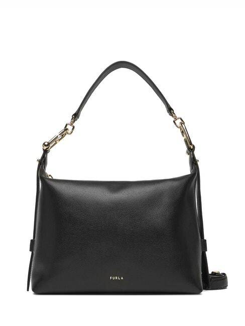 FURLA TONIE Bolso bandolera de piel con correa para el hombro negro - Bolsos Mujer