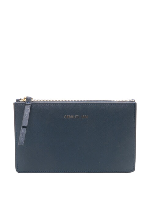 CERRUTI CERRUTIS Bolso de mano tipo clutch con correa para el hombro, de piel azul - Bolsos Mujer