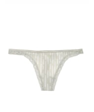 CALVIN KLEIN CK Tanga con encaje Arcilla rica en rayas Morse - Calzoncillos de mujer - 1
