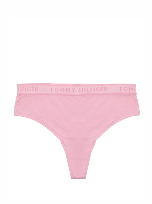 TOMMY HILFIGER TH Tanga de talle alto con elástico con logo rosa clásico - Calzoncillos de mujer