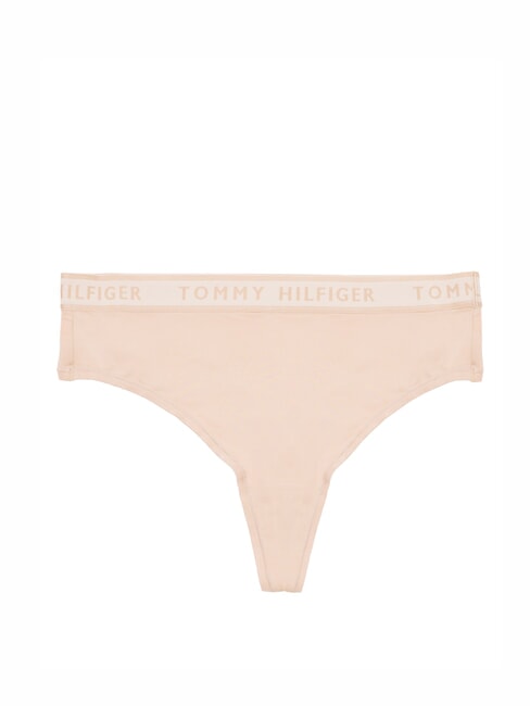 TOMMY HILFIGER TH Tanga de talle alto con elástico con logo rubor brumoso - Calzoncillos de mujer