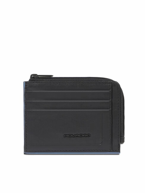 PIQUADRO ATLAS Monedero plano de piel para tarjetas y monedas negro - Carteras Hombre