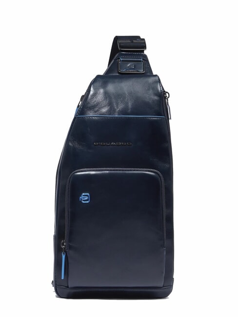 PIQUADRO BLUE SQUARE Mochila bandolera de piel con soporte para mini tablet azul - Bandoleras Hombre
