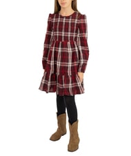TOMMY HILFIGER TH KIDS Vestido de cuadros de manga larga para ni&ntilde;as verificaci&oacute;n m&uacute;ltiple - Vestidos de ni&ntilde;as - 1