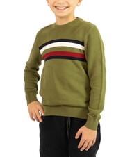 TOMMY HILFIGER TH KIDS Su&eacute;ter de algod&oacute;n de cuello redondo para ni&ntilde;os putting green - Su&eacute;teres para ni&ntilde;os - 1