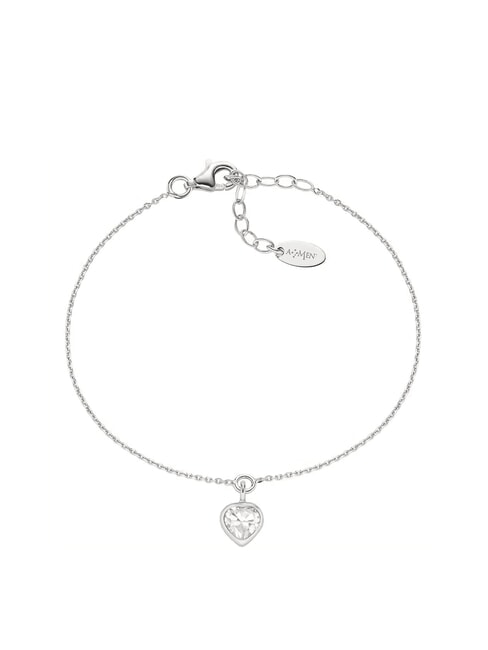 AMEN AMORE Pulsera con corazón y circonita rodio - Pulseras