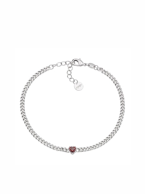 AMEN AMORE Pulsera con corazón de circonita roja rodio - Pulseras