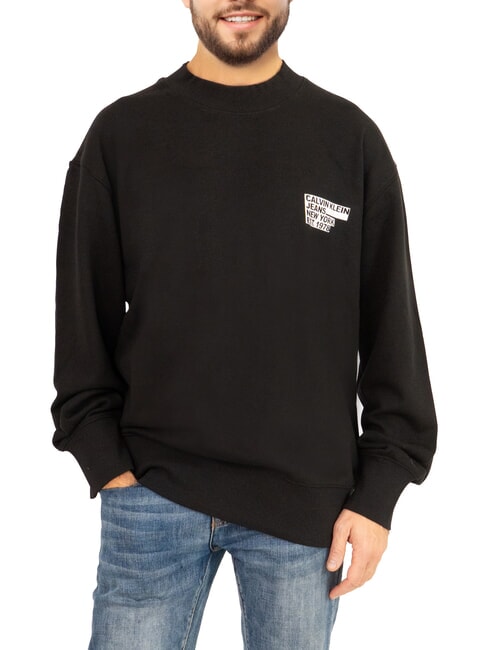 CALVIN KLEIN CK JEANS Sudadera de cuello redondo con estampado maxi y corte holgado ck negro - Sudaderas