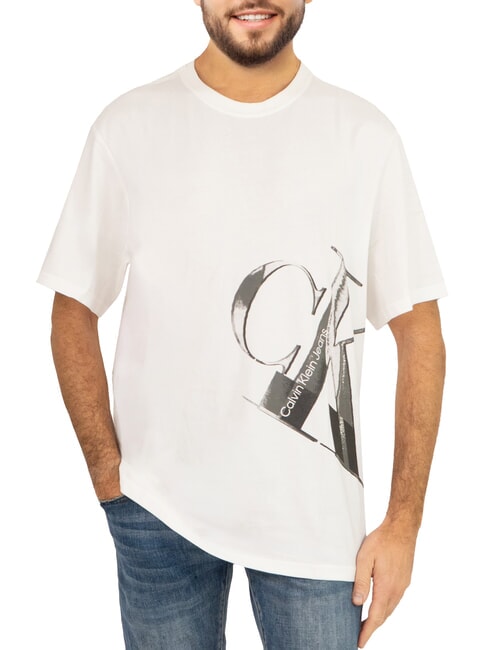 CALVIN KLEIN CK JEANS Camiseta de manga corta de corte relajado blanco brillante - camiseta
