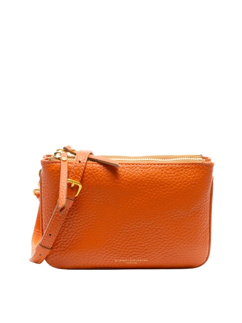 GIANNI CHIARINI FRIDA Bolso bandolera de piel con doble cremallera coral - Bolsos Mujer