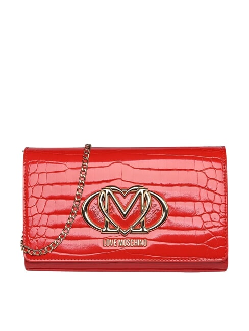 LOVE MOSCHINO CROCO Bolso de hombro rojo - Bolsos Mujer