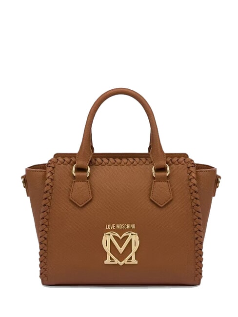 LOVE MOSCHINO BRAIDED Bolso con correa para el hombro camello - Bolsos Mujer