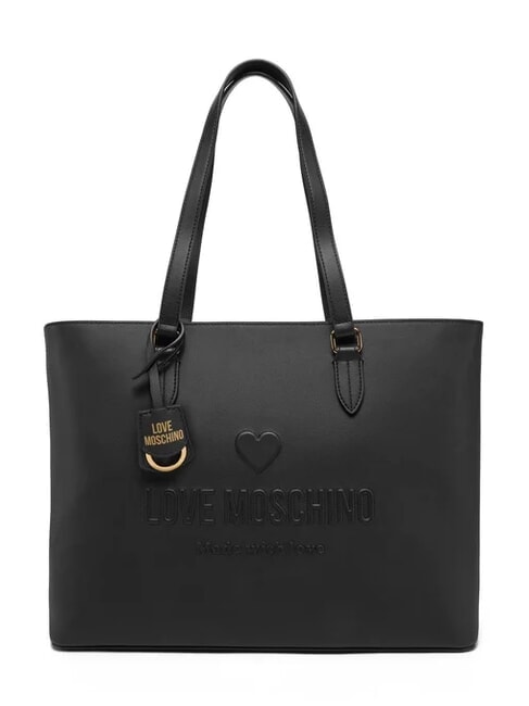 LOVE MOSCHINO LOVE EMBOSSED Bolso bandolera de compras negro - Bolsos Mujer