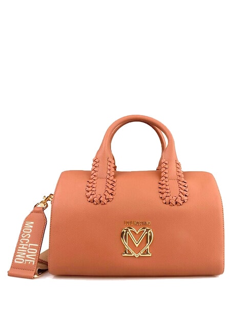LOVE MOSCHINO BRAIDED Bolso bandolera con correa para el hombro camello - Bolsos Mujer